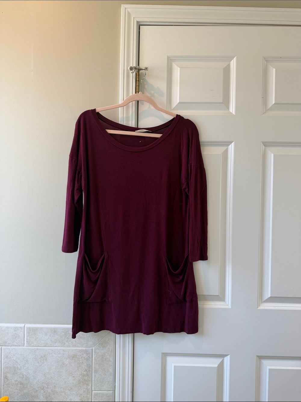 Emerald Women's Scoop Neck Tunic - Wine Burgundy